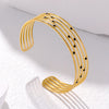 Expressive Stripe Stainless Steel Electroplating Bangles