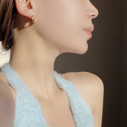 1 Pair Korean Style Geometric Plating Sterling Silver Earrings