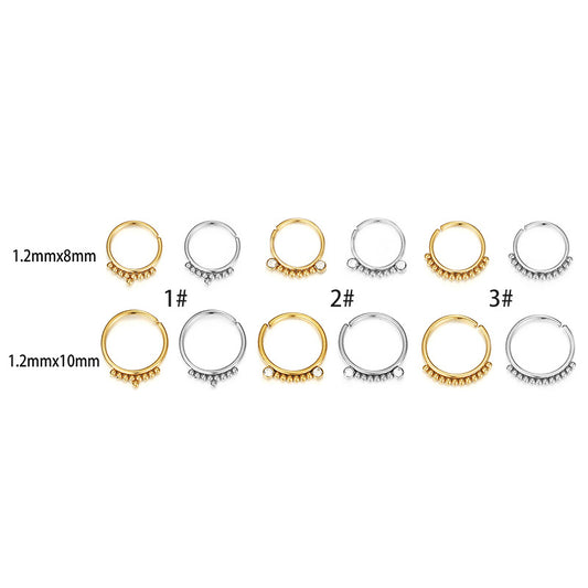 Fashion Round Stainless Steel Plating Nose Ring 1 Piece