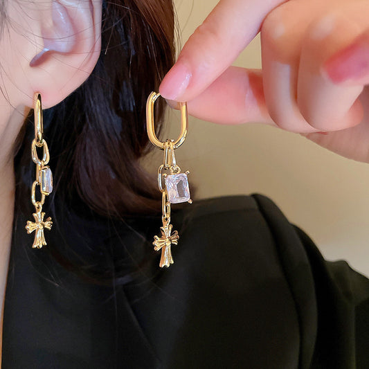 1 Pair Simple Style Geometric Plating Inlay Alloy Artificial Pearls Rhinestones Hoop Earrings