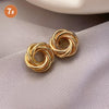 Circle Heart Geometric Metal Electroplating Earrings