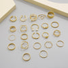 Fashion Geometric Alloy Plating Rings 22
