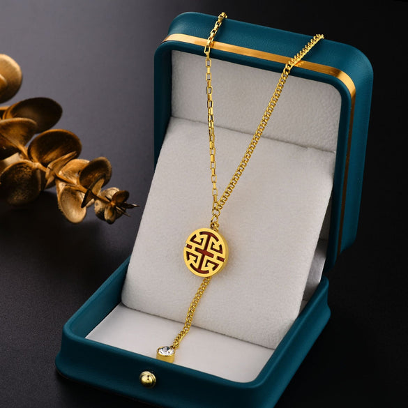 Geometric Titanium Steel 18K Gold Plated Necklaces