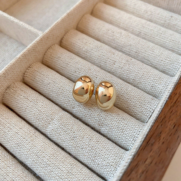 Circle Heart Geometric Metal Electroplating Earrings