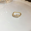 Korean temperament diamond zircon geometric opening ring light luxury niche fashion index finger ring Internet celebrity versatile jewelry women