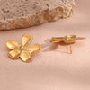 Fashion Flower Geometric Stainless Steel 18K Gold Plated Stud Earrings