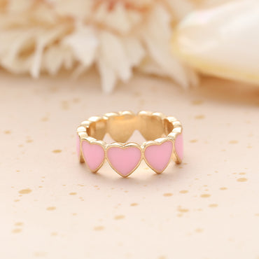 Candy Color Love Heart Dripping Ring Creative Peach Heart Ring Cross-border Simple Dripping Index Ring