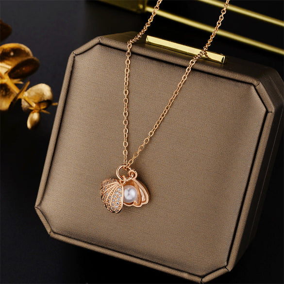 Geometric Titanium Steel 18K Gold Plated Necklaces