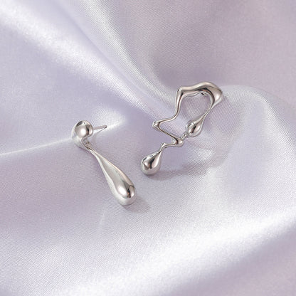 Fashion Metal Asymmetric Irregular Earrings Wholesale