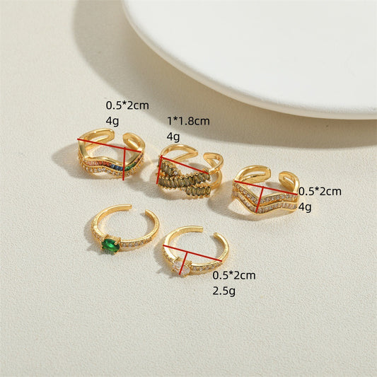 Amazon's popular zircon hollow design light luxury style ring cross-border new versatile simple ring factory wholesale