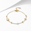 Women Letter Number Text Titanium Steel 18K Gold Plated Bracelets