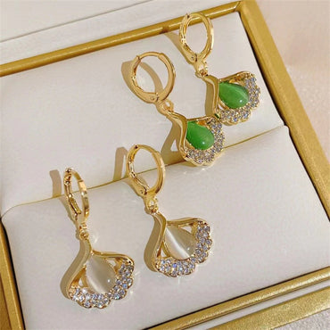 Angel Eye Earrings Earrings, Light Luxury, High-end Temperament, 2024 New Trendy Niche Opal Earrings
