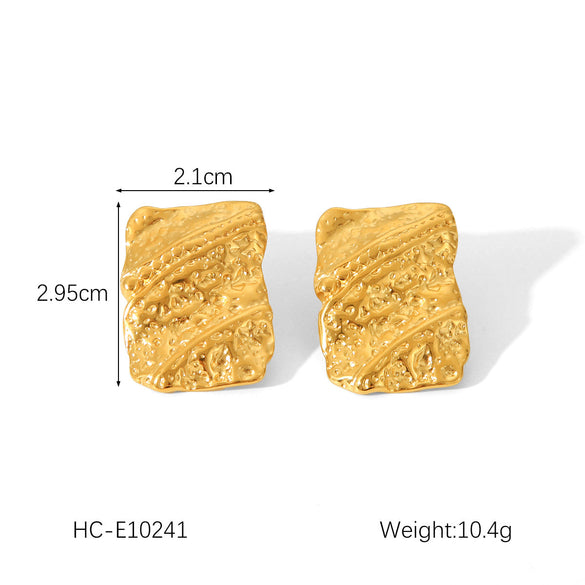 IG Style Circle Round Triangle Geometric Stainless Steel Electroplating Earrings