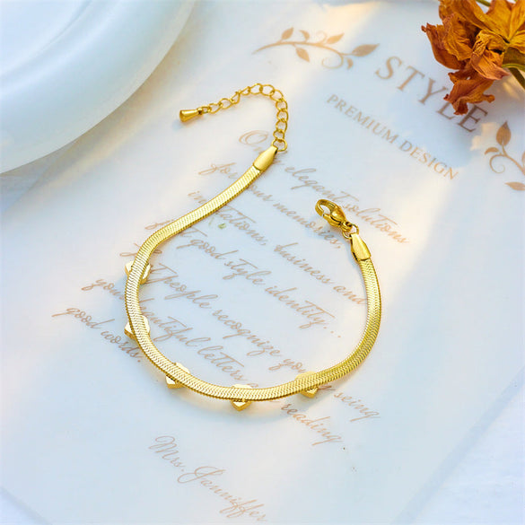 Fashion Women Heart Chain Titanium Steel Electroplating Jewelry Sets