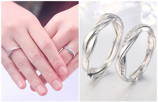 Wholesale Modern Style Heart Shape Sterling Silver Artificial Gemstones Open Ring