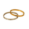 IG Style Inlay Round Stainless Steel Zircon PVD 18K Gold Bangle
