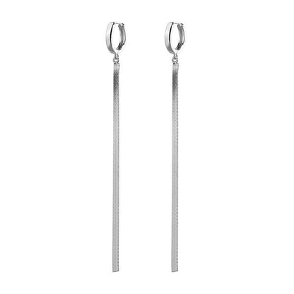 1 Pair Simple Style Commute Solid Color Sterling Silver Ear Line