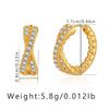 1 Pair Retro Criss Cross Copper Plating Zircon Hoop Earrings