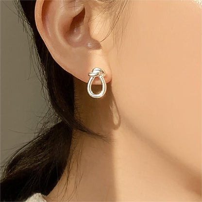 1 Pair Simple Style Geometric Plating Sterling Silver Ear Studs