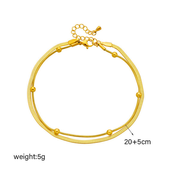 Korean Women Geometric Titanium Steel Anklets