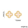 Geometric Titanium Steel 18K Gold Plated Stud Earrings