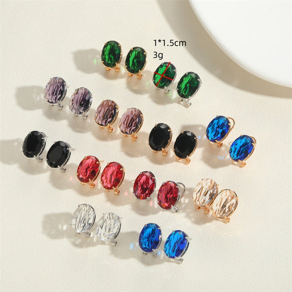 popular acrylic copper plated 14K real gold oval personalized design earrings are small, delicate and simple earrings