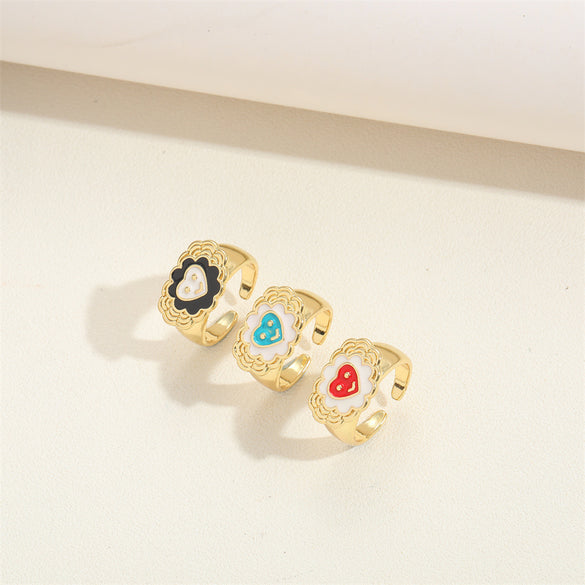 European and American popular retro light luxury, high-end sense of love, opening adjustable rings, unisex personality, and versatile rings