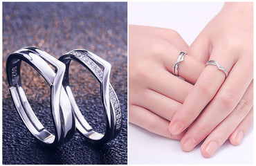 Wholesale Modern Style Heart Shape Sterling Silver Artificial Gemstones Open Ring