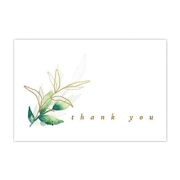 wholesale green plant thank you card 4x6 inch gift card gift packaging greeting card bouquet insert decoration
