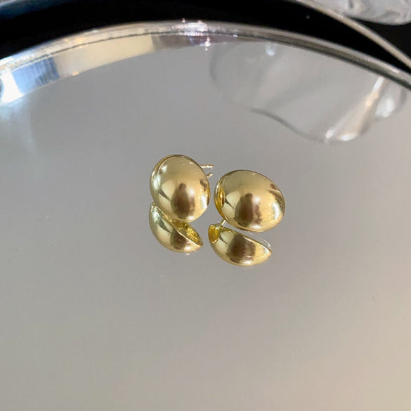 Circle Heart Geometric Metal Electroplating Earrings