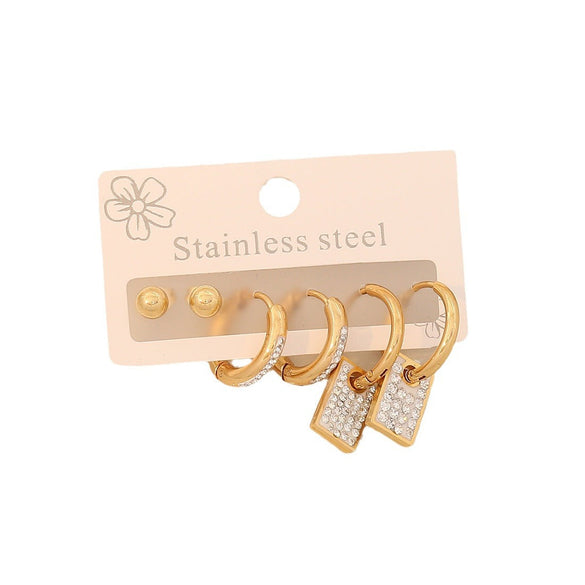 Fashion Heart Stainless Steel Electroplating Earrings