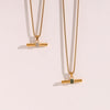 Minimalist Stripe Geometric Stainless Steel 18K Gold Plated Necklaces