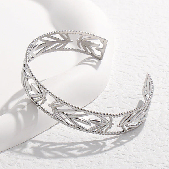 Expressive Stripe Stainless Steel Electroplating Bangles