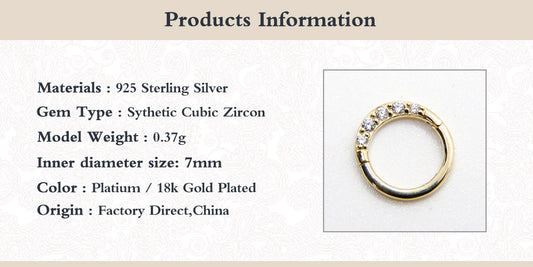 1 Piece Fashion Circle Silver Plating Inlay Zircon Nose Ring
