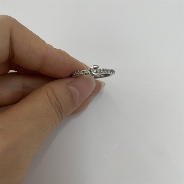 Cross-border new 26 initials micro-inlaid zircon open rings ins style personalized design English letter jewelry