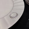 ins style silver zircon ring women's light luxury niche high-end sense open ring ring versatile temperament jewelry wholesale