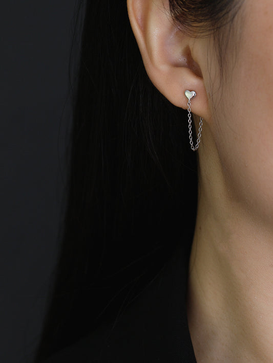 Fashion Heart Shape Sterling Silver Plating Drop Earrings 1 Pair