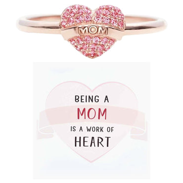 Mama Letter Heart Shape Alloy Plating Zircon Mother's Day Women's Open Ring