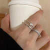 ins style silver zircon ring women's light luxury niche high-end sense open ring ring versatile temperament jewelry wholesale