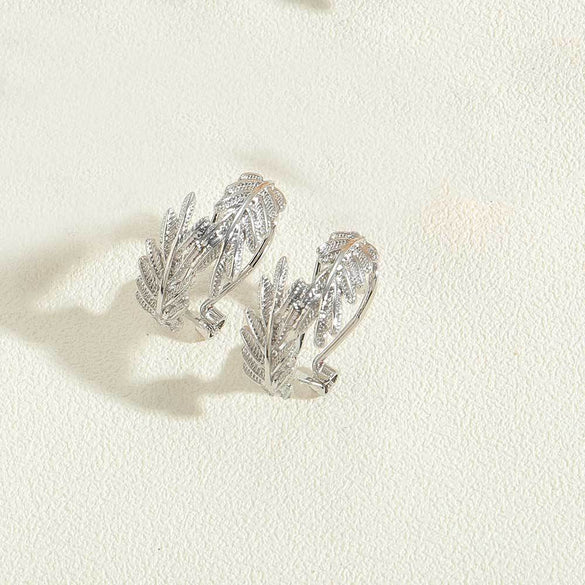 AliExpress's explosive copper-plated 14K real gold leaves, personality style trend earrings, ins style temperament, Internet celebrity same earrings