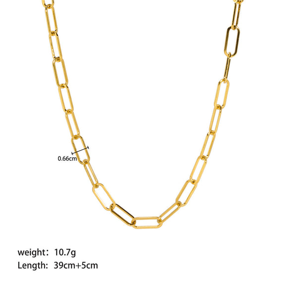 IG Style Chain Geometric Stainless Steel PVD Cloating Necklaces