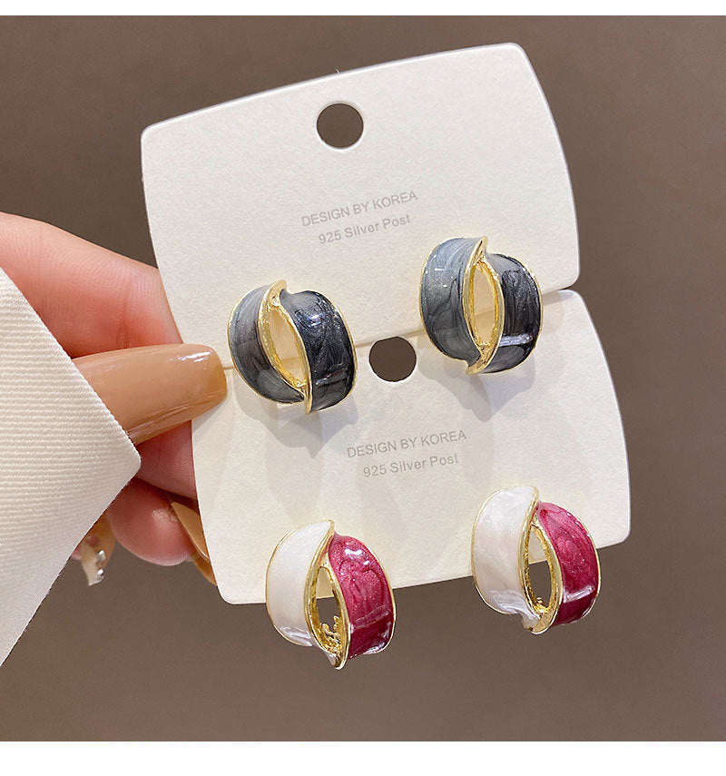 1 Pair Fashion Geometric Alloy Enamel Women's Ear Studs