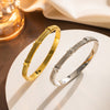 IG Style Ellipse Titanium Steel 18K Gold Plated Bangles