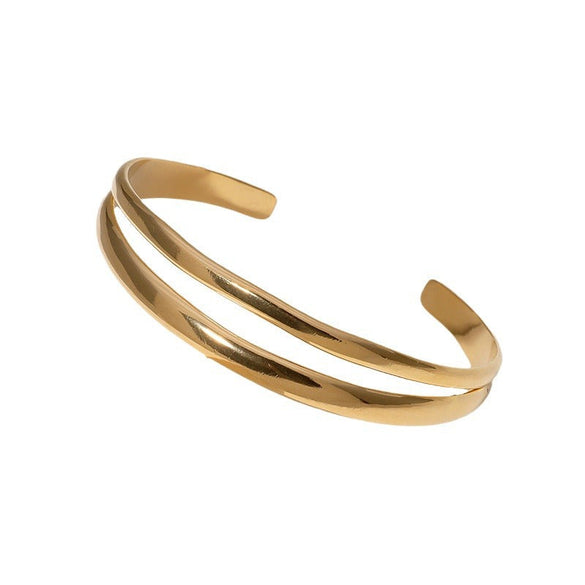 Minimalist Stripe Stainless Steel Electroplating Bangles