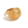 Vintage Fashion Retro Circle Geometric Stainless Steel 18K Gold Plated Rings