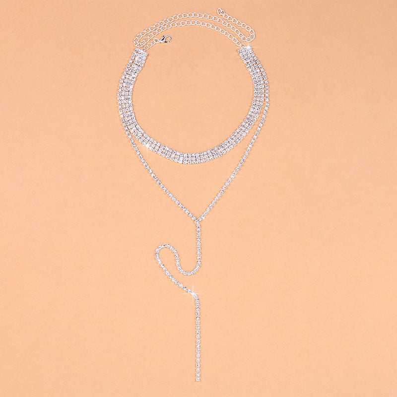 Elegant Lady Geometric Rhinestone Women's Long Necklace