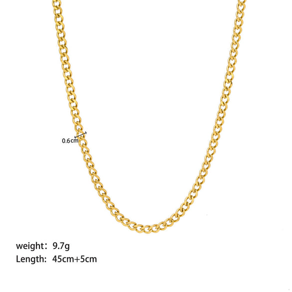 IG Style Chain Geometric Stainless Steel PVD Cloating Necklaces