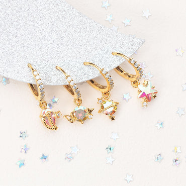 Fashion Star Butterfly Brass Plating Zircon Earrings