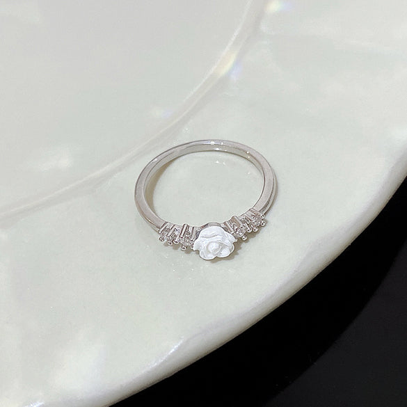 ins style silver zircon ring women's light luxury niche high-end sense open ring ring versatile temperament jewelry wholesale