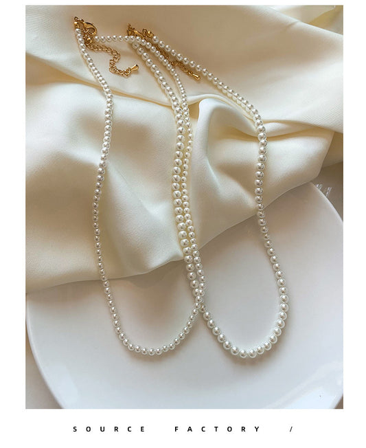 Elegant Geometric Artificial Pearl Copper Beaded Women's Necklace
